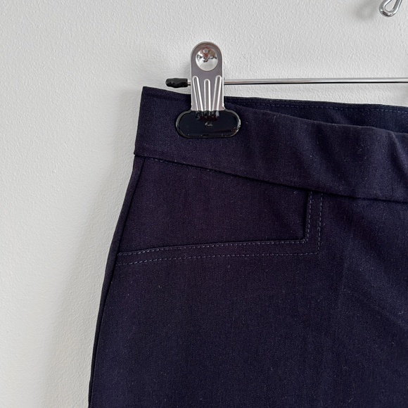 Laura Petites City Fit Lace Trim Pants Navy Straight Cut Stretch Size 6 - Picture 3 of 10